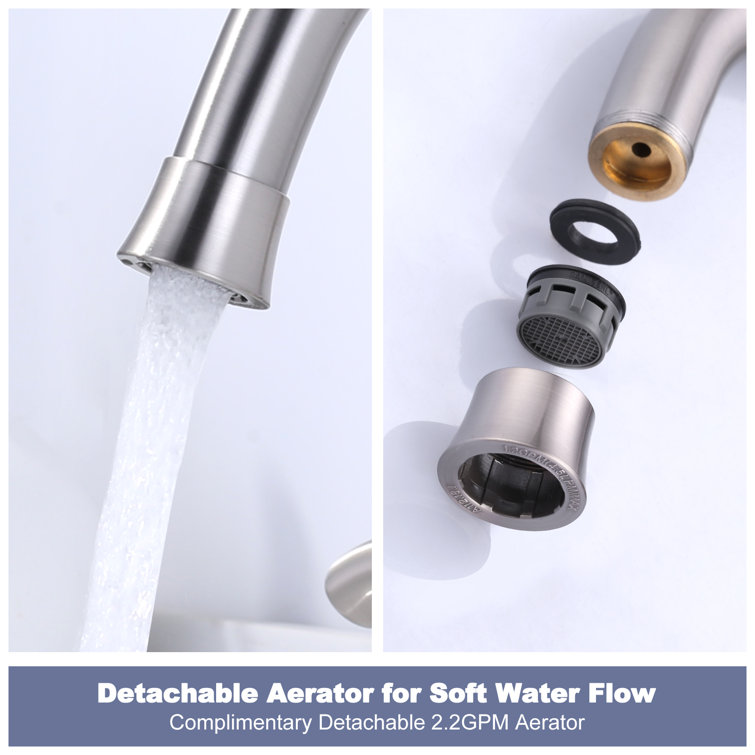 Brushed Nickel Double Handle Widespread Bathroom Faucet with Drain Assembly