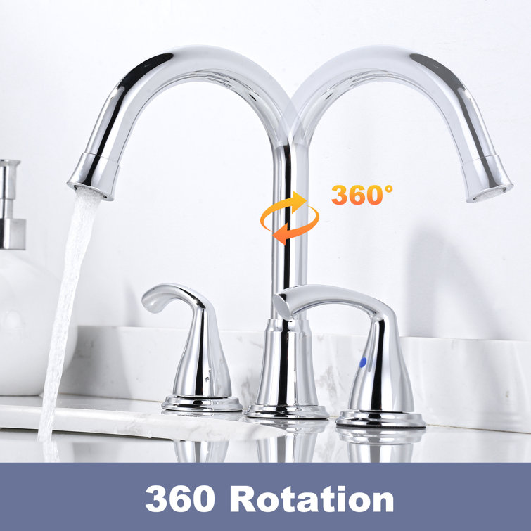 Polished Chrome 8 in. Widespread Double Handle Bathroom Faucet