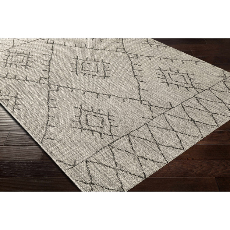 Marwood Black and Taupe Bohemian Outdoor Rug 2' x 2'11"