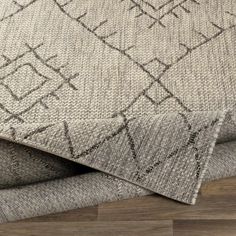 Marwood Black and Taupe Bohemian Outdoor Rug 2' x 2'11"