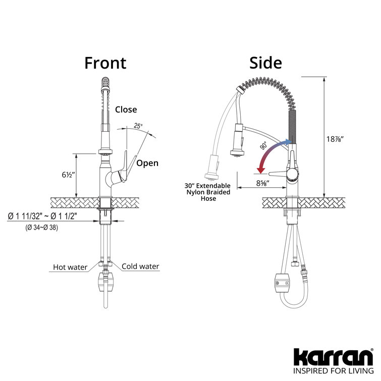 Oil Rubbed Bronze Pull-Down Kitchen Faucet with Spray