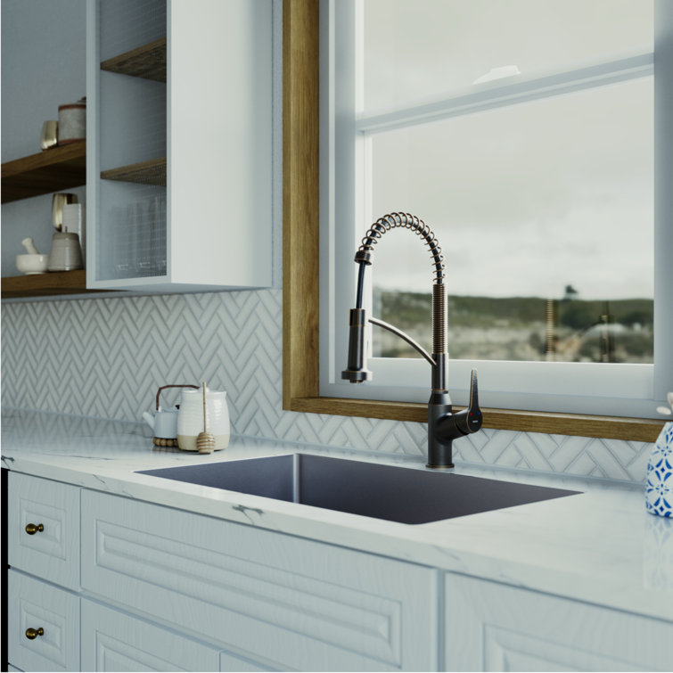 Oil Rubbed Bronze Pull-Down Kitchen Faucet with Spray