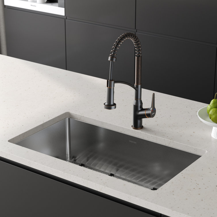 Oil Rubbed Bronze Pull-Down Kitchen Faucet with Spray