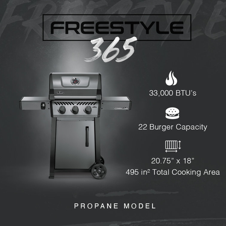 Napoleon Freestyle 365 Graphite Grey Propane Gas Grill with Stainless Steel Burners