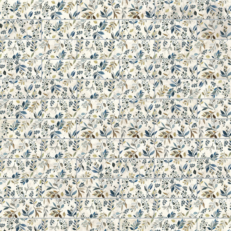 Garden Floral Porcelain Rectangle Wall & Floor Tile