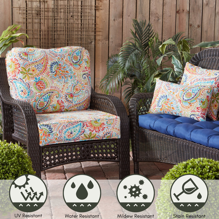 Jamboree Paisley 17" Square Outdoor Throw Pillows Set