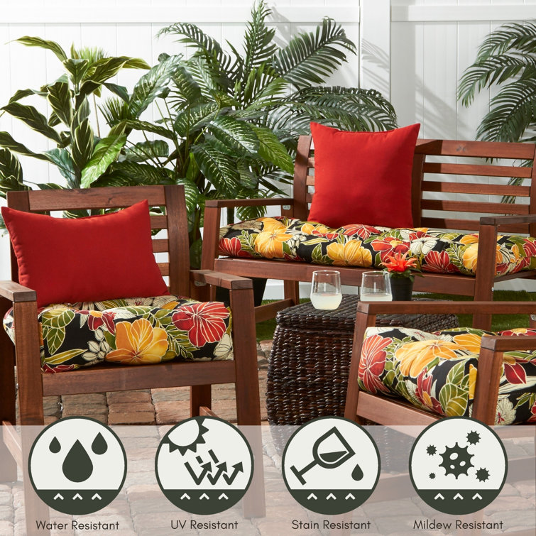 Salsa Red 17" Square Outdoor Throw Pillow Set