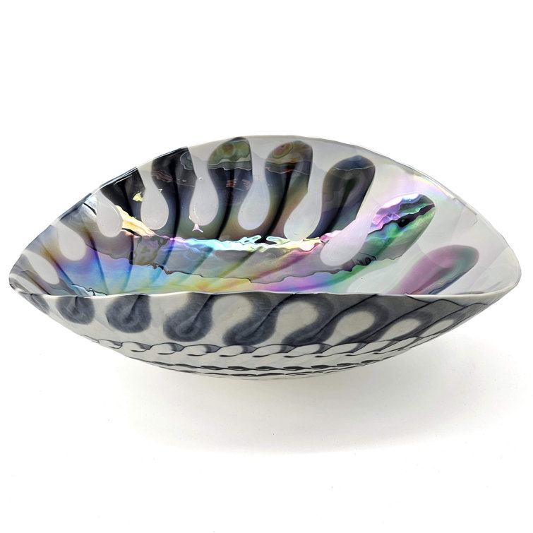 Murano 18.5'' Spira Luxe Pearl White Glass Oval Bathroom Sink
