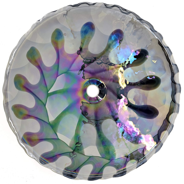 Murano 20.5'' Spira Luxe Pearl White Glass Vessel Sink