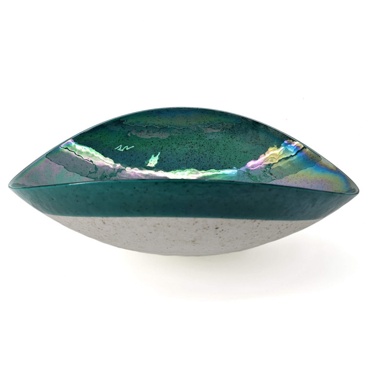 Seafoam Green Glass Oval Vessel Bathroom Sink