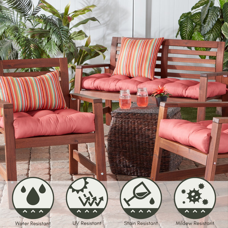Watermelon Stripe 17" Square Outdoor Throw Pillow Set