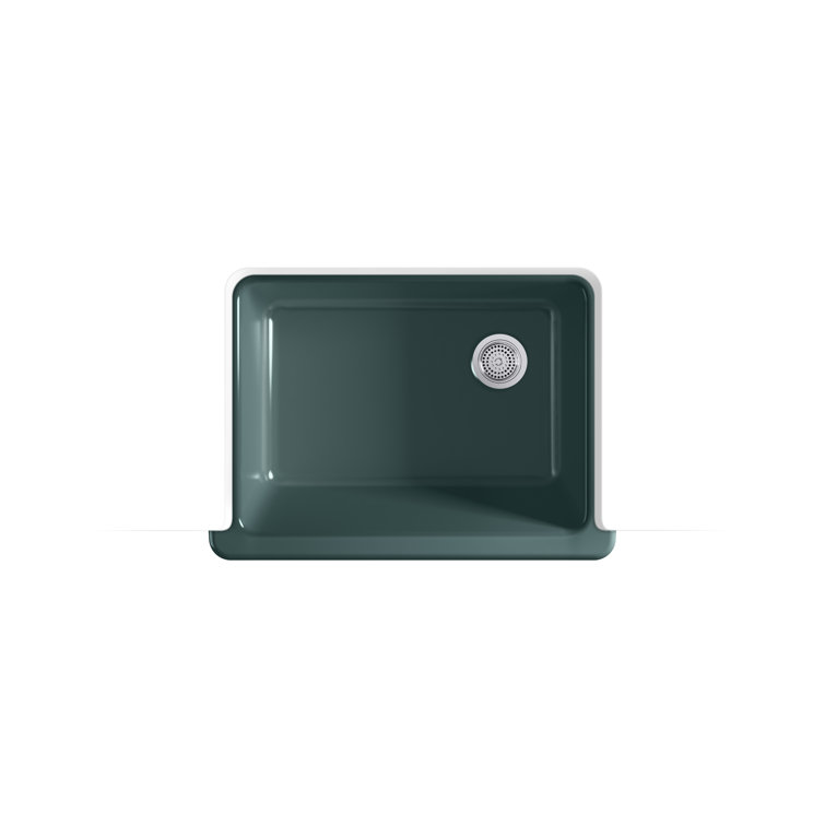 Teal Cast Iron Farmhouse Single Bowl Kitchen Sink