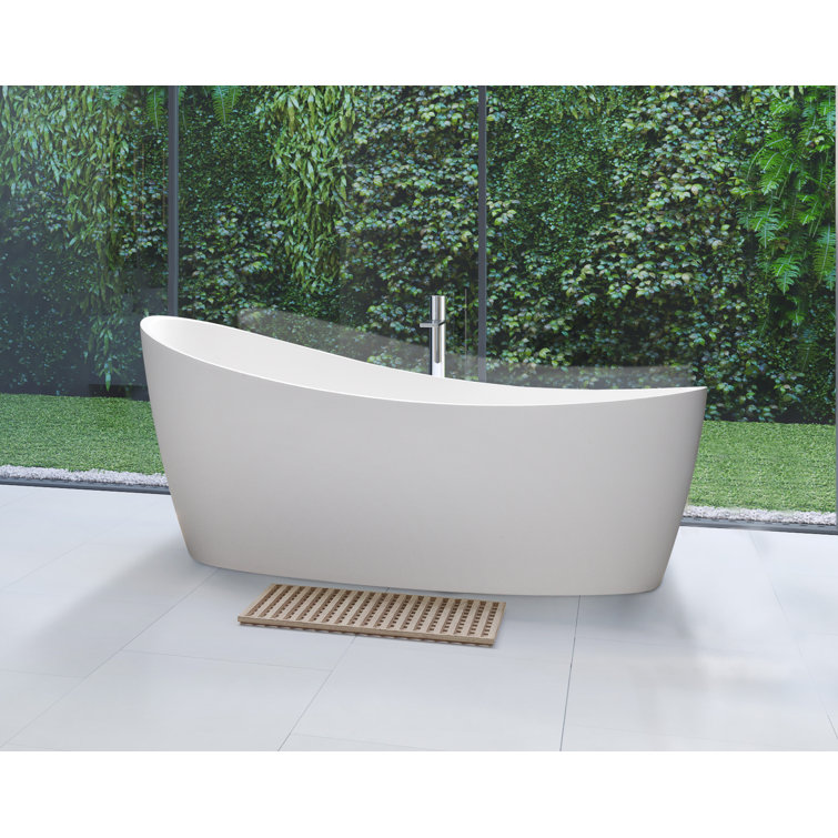 Dune 59'' Matte White Freestanding Oval Bathtub