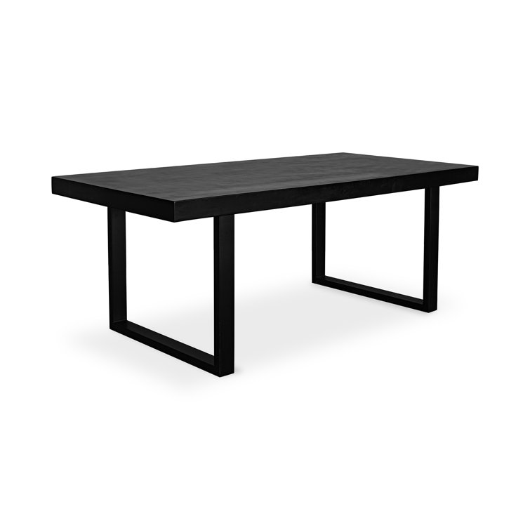 Gray Stone and Metal Rectangular Outdoor Dining Table