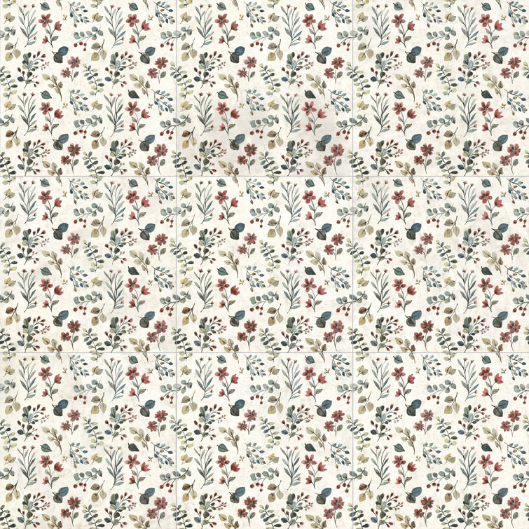 Garden Beige and Multicolor Floral Porcelain Wall & Floor Tile
