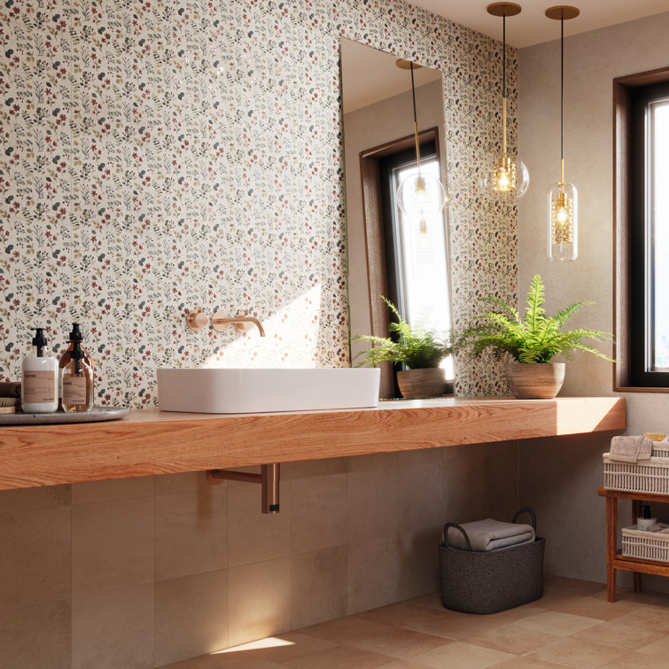 Garden Beige and Multicolor Floral Porcelain Wall & Floor Tile
