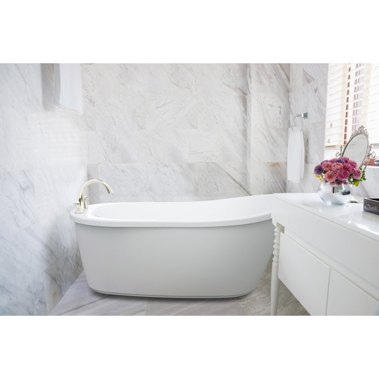Piccolo 59" White Acrylic Freestanding Soaking Bathtub