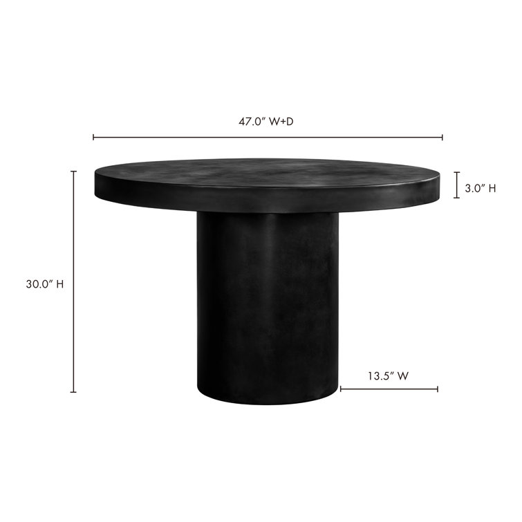 Cassius Black Concrete Round Formal Dining Table