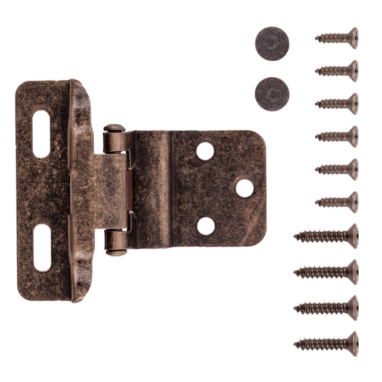 Antique Brass Semi-Concealed Cabinet Hinges 25-Pack