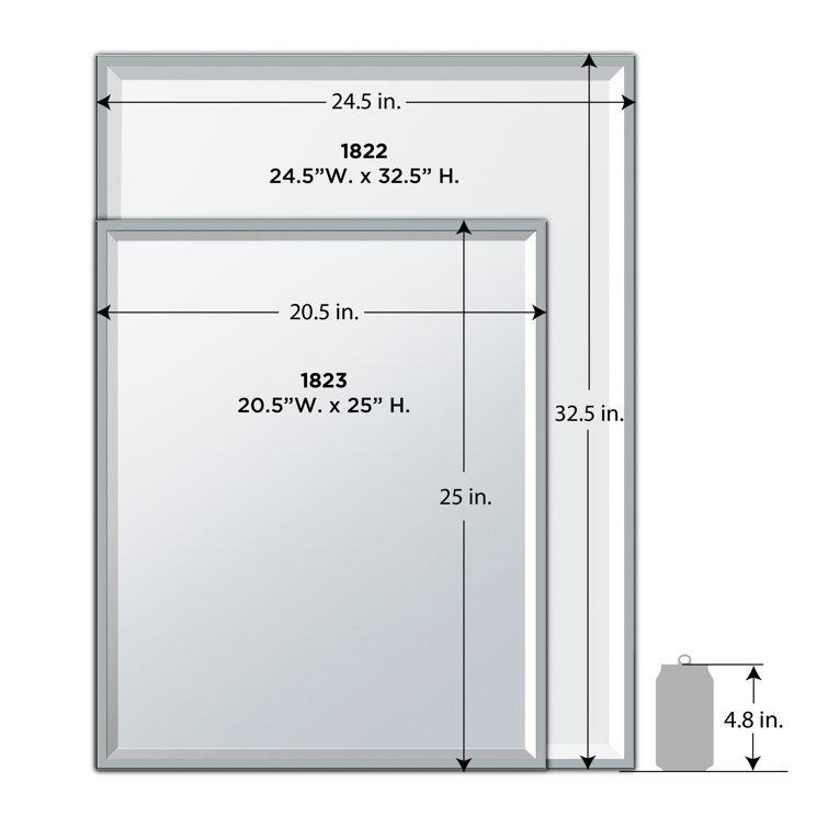 Polished Chrome Rectangular Wall Mount Mirror