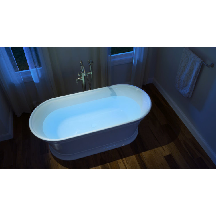 Serafina 67" x 32" Freestanding White Acrylic Soaking Bathtub