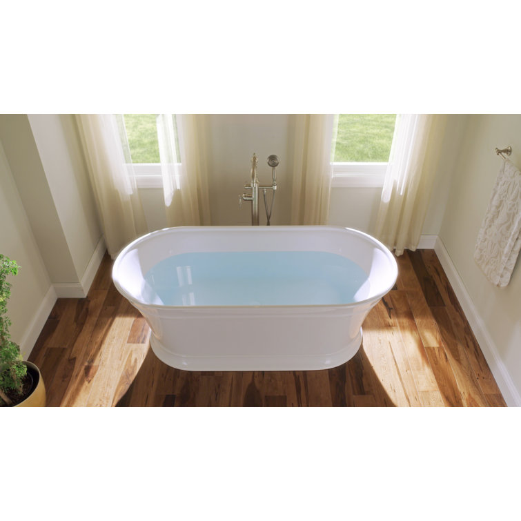 Serafina 67" x 32" Freestanding White Acrylic Soaking Bathtub