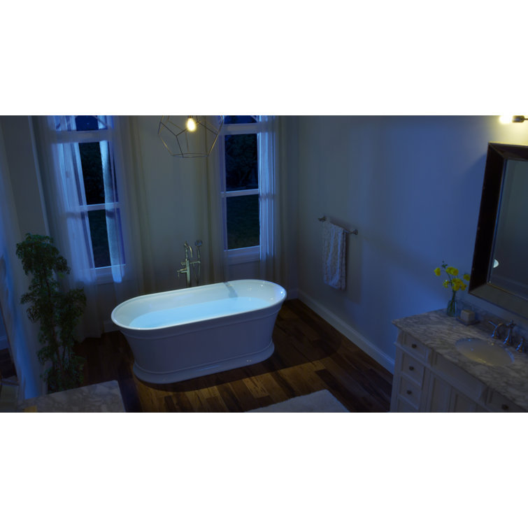 Serafina 67" x 32" Freestanding White Acrylic Soaking Bathtub