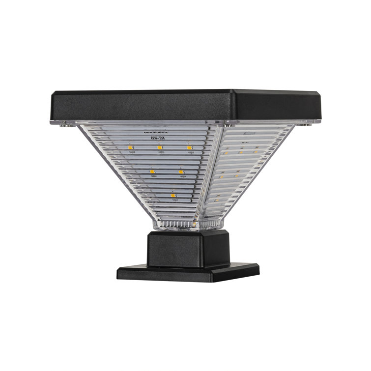 Black Solar LED Dusk to Dawn Post Cap Lights Multipack