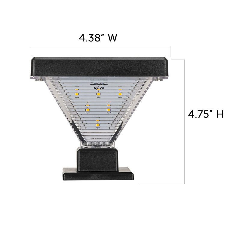 Black Solar LED Dusk to Dawn Post Cap Lights Multipack