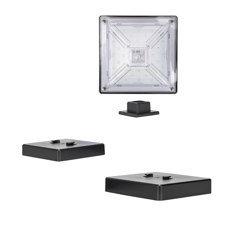 Black Solar LED Dusk to Dawn Post Cap Lights Multipack