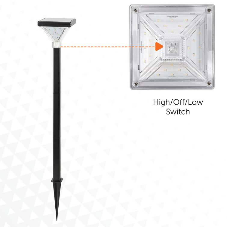 Luxor Black Aluminum Solar LED Pathway Lights - 2 Pack