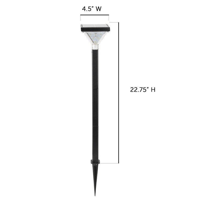 Luxor Black Aluminum Solar LED Pathway Lights - 2 Pack