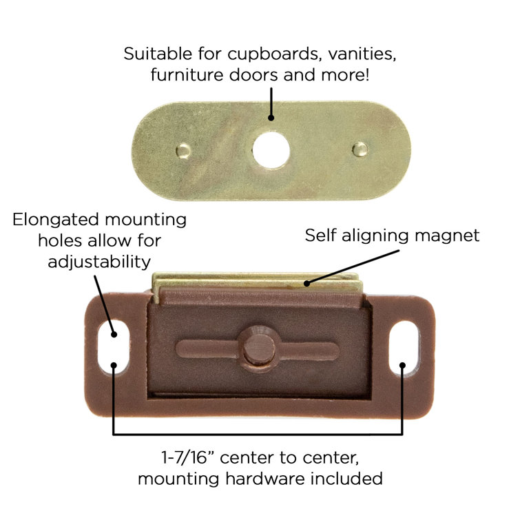 Statuary Bronze Magnetic Cabinet Catch 5-Pack