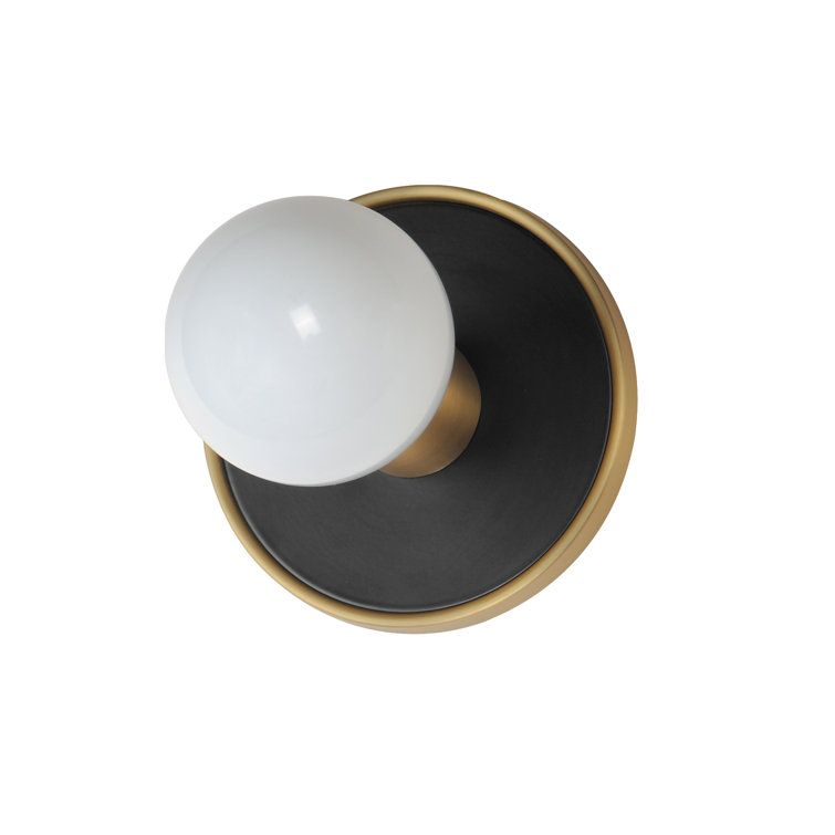 Black and Brass Dimmable Single Bath Sconce