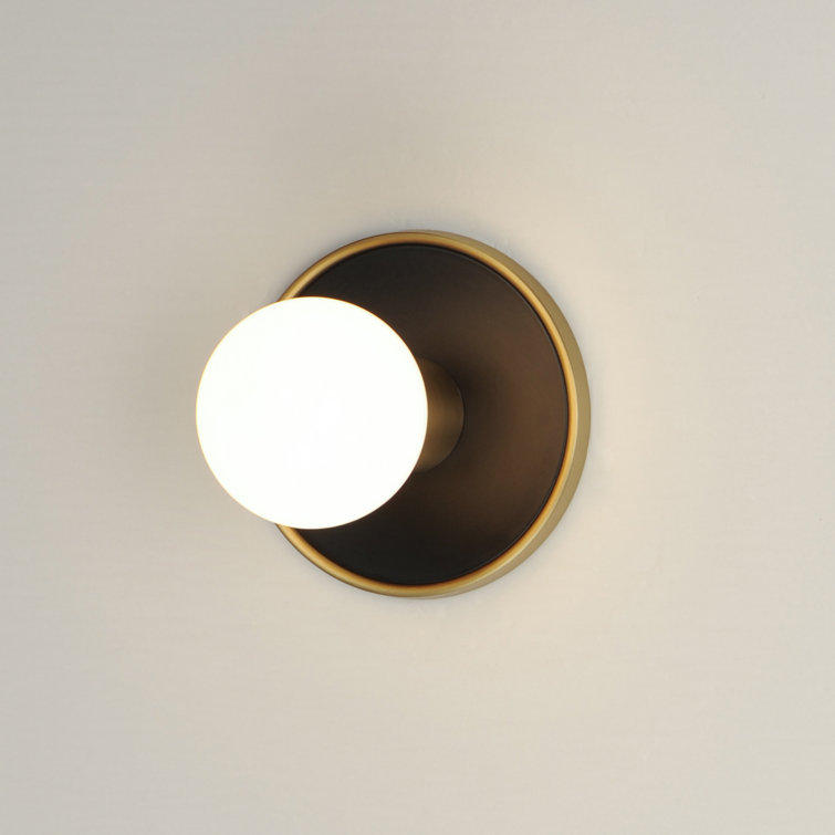 Black and Brass Dimmable Single Bath Sconce