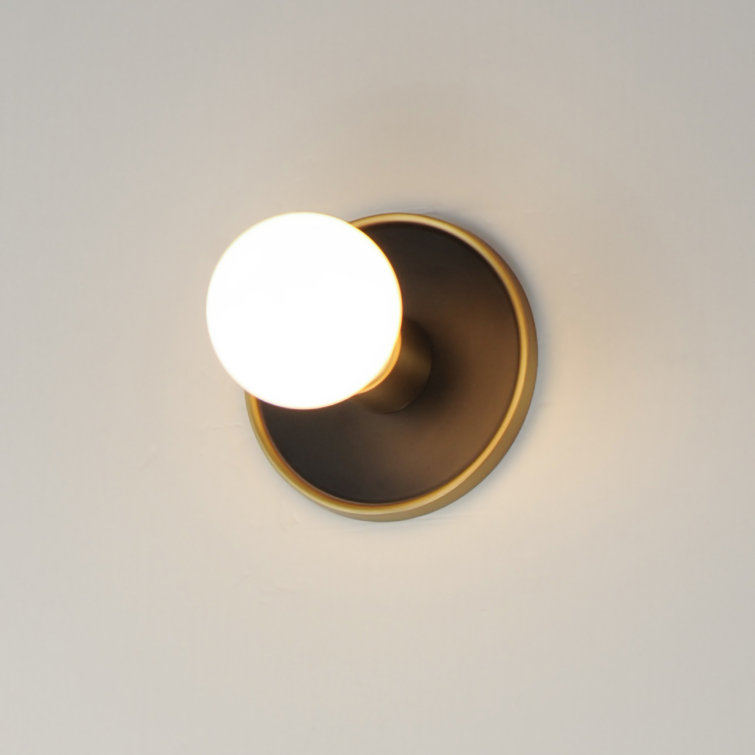 Black and Brass Dimmable Single Bath Sconce