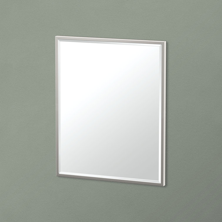 Satin Nickel Rectangular Metal Framed Wall Mirror