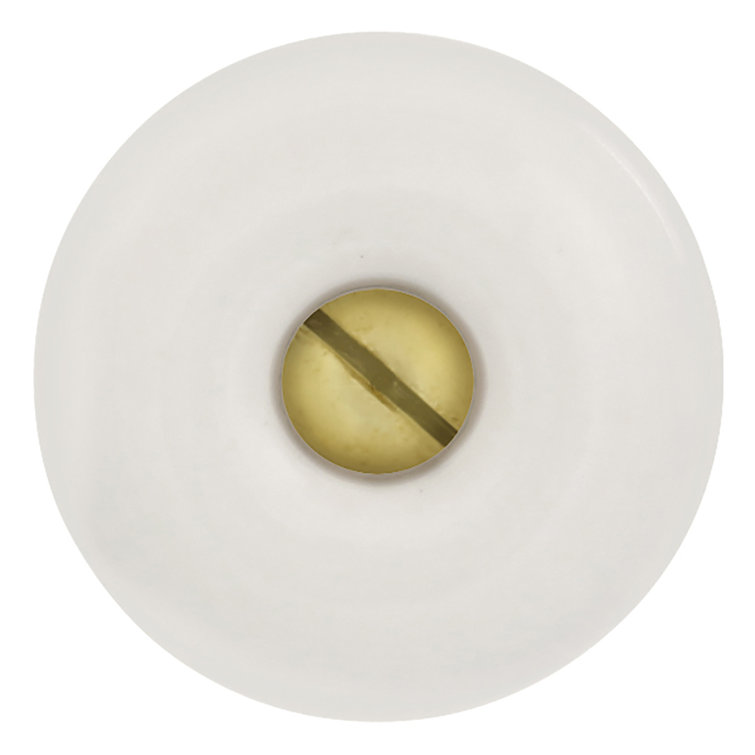 Traditional White and Brass Mushroom Cabinet Knob