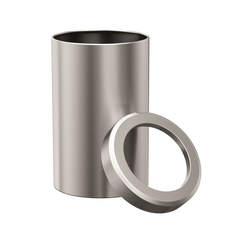 Satin Nickel Round Stainless Steel 3.2 Gallon Waste Basket