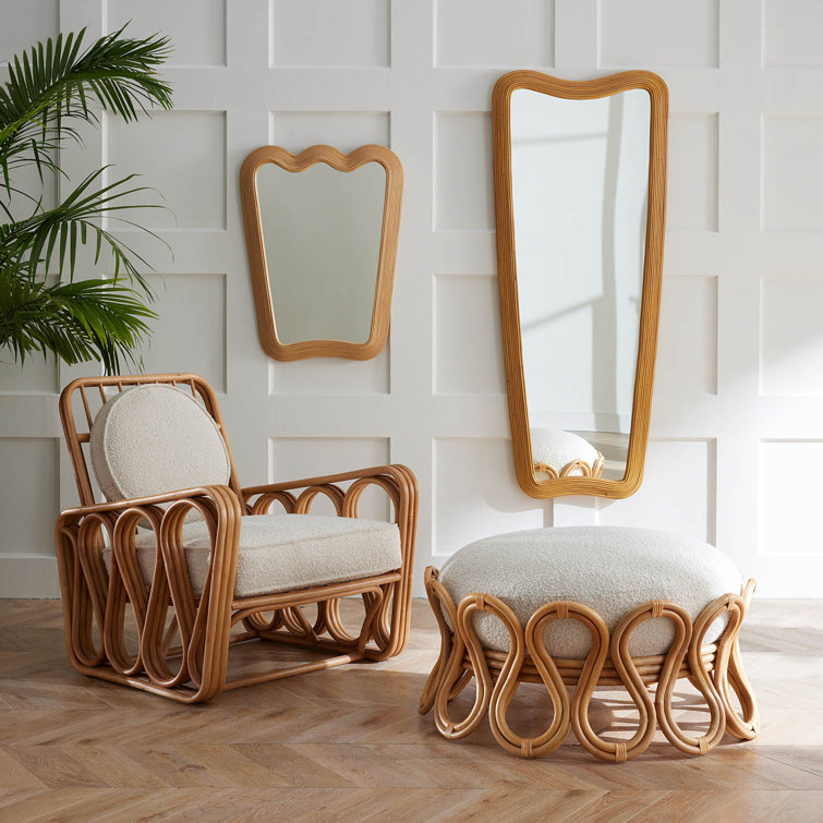 Riviera Ripple Brown Full Length Rectangular Mirror