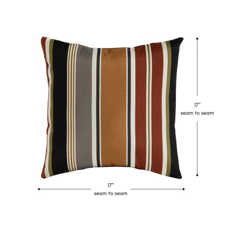 Brick Stripe 17" Square Outdoor Throw Pillow Set