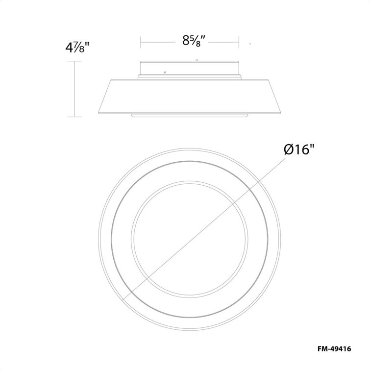 Black Aluminum Modern LED Flush Mount Ceiling Light