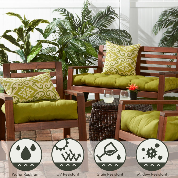 Shoreham Green Ikat 17" Square Outdoor Throw Pillow Set