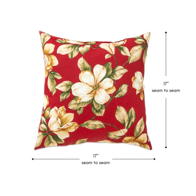 Roma Floral 17" Square Outdoor Throw Pillow Set