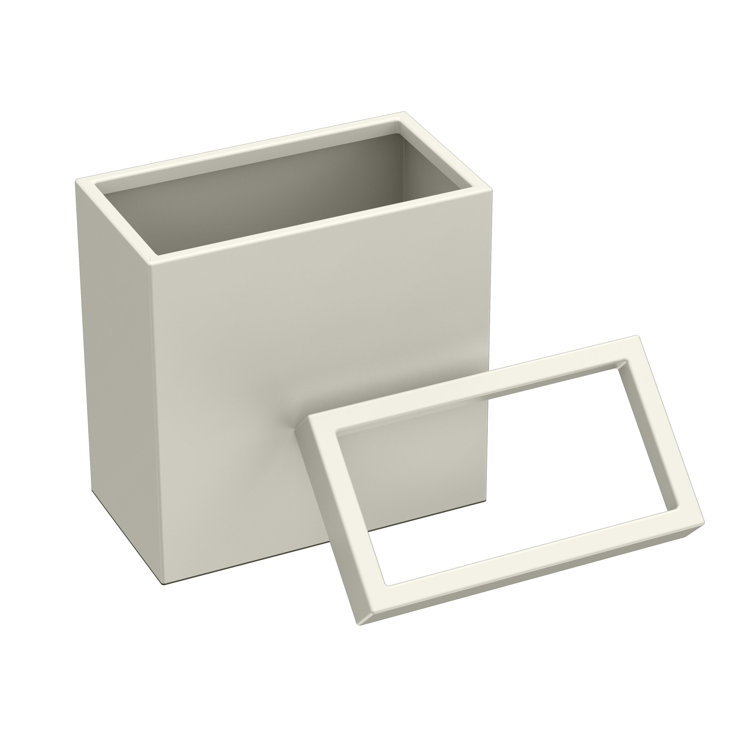 Matte Pearl Stainless Steel Rectangular Pull-Out Waste Basket
