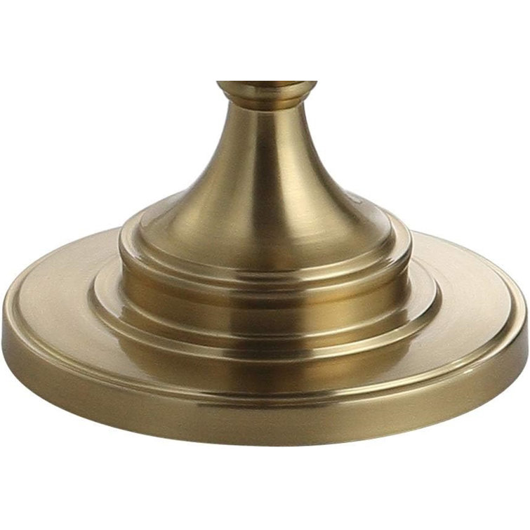 Cora 60" Antique Gold Metal/Glass LED Floor Lamp with Linen Shade