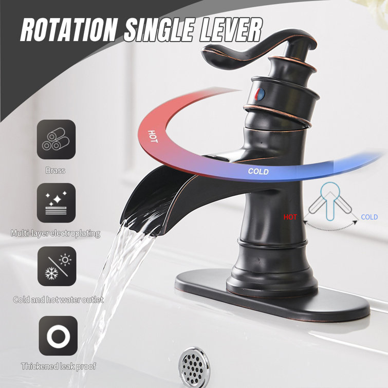 Oil Rubbed Bronze Single Handle Bathroom Faucet with Drain Kit