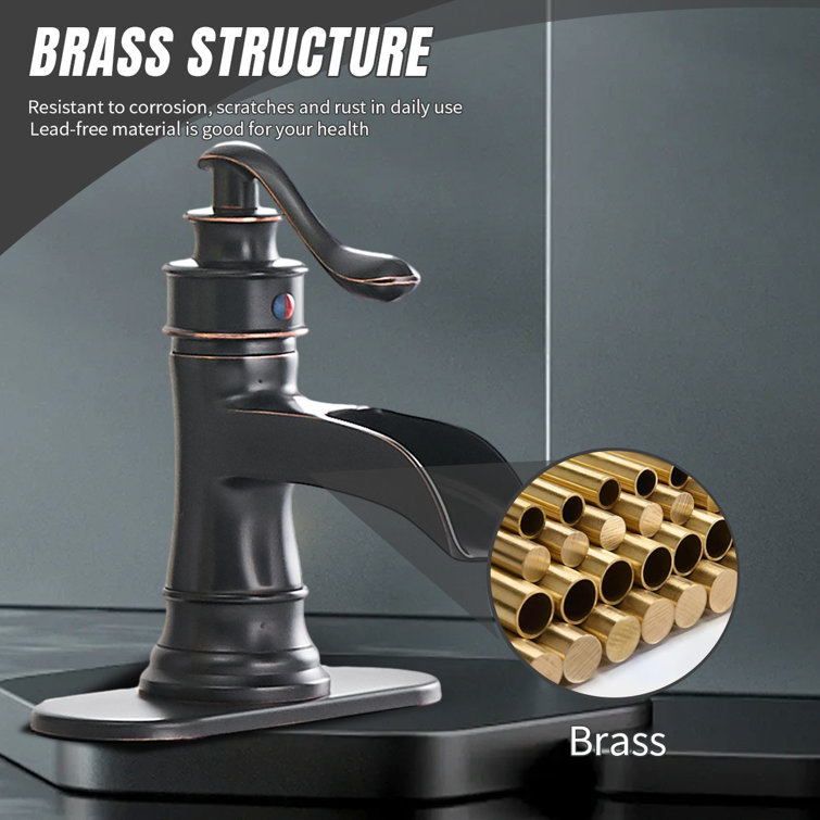 Oil Rubbed Bronze Single Handle Bathroom Faucet with Drain Kit