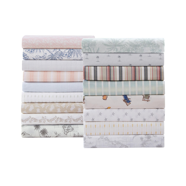 King Pink Cotton Percale Printed Sheet Set