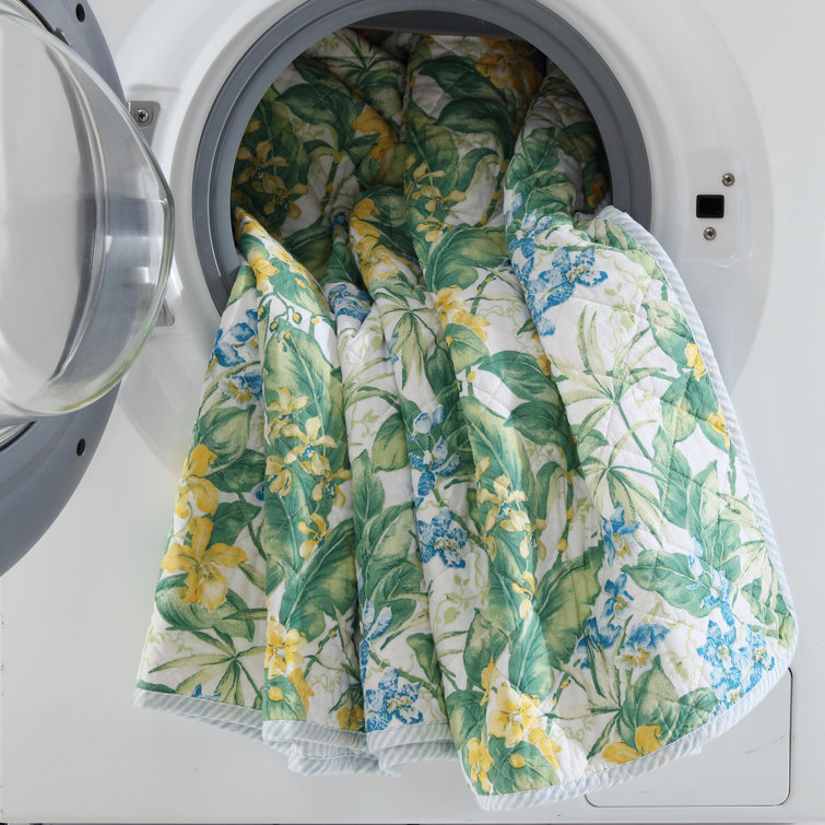 Blue Cotton Reversible Full Quilt Set